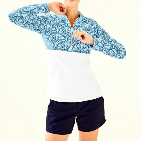 Lilly Pulitzer Tops - Lilly Pulitzer UPF 50+ Asher Popover Whisper Blue One of a Kind Print Size Small